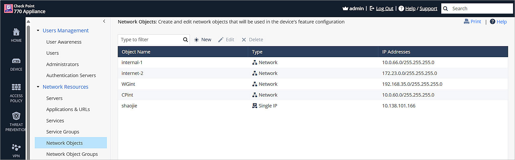 Screenshot of Check Point, Basic Settings 4